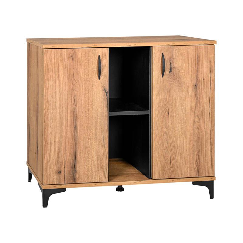 Kομότα-Μπουφ΄ές Alba Artisan Oak-Μαύρο 90x40x83εκ Fylliana
