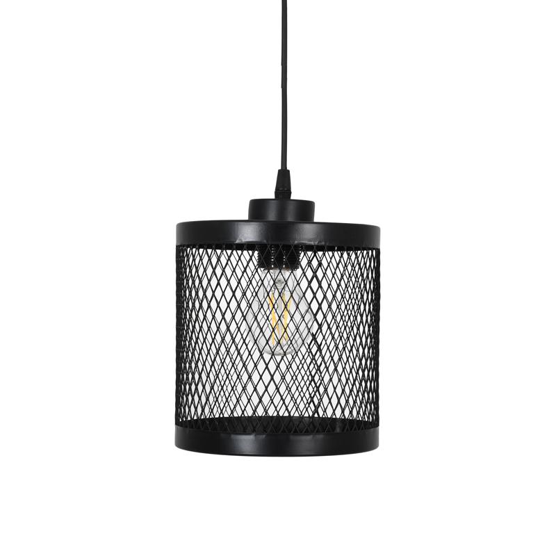 Μονόφωτο Μεταλλικό Φωτιστικό Οροφής Με Καπέλο Πλέγμα Μαύρο Χρώμα 18x20εκ Ε27 Fylliana 