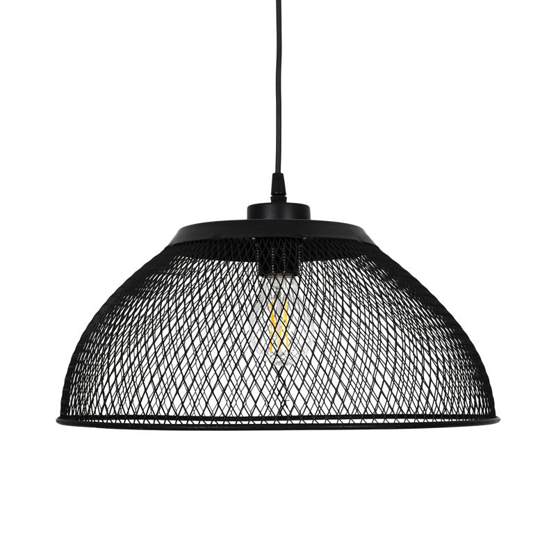 Μονόφωτο Μεταλλικό Φωτιστικό Οροφής Με Καπ΄έλο Πλέγμα Μαύρο Χρώμα 35x20εκ Ε27 Fylliana 