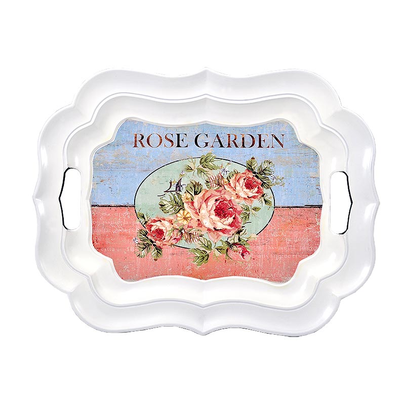 Δίσκος Πλαστικός Rose Garden  42.5x33Εκ