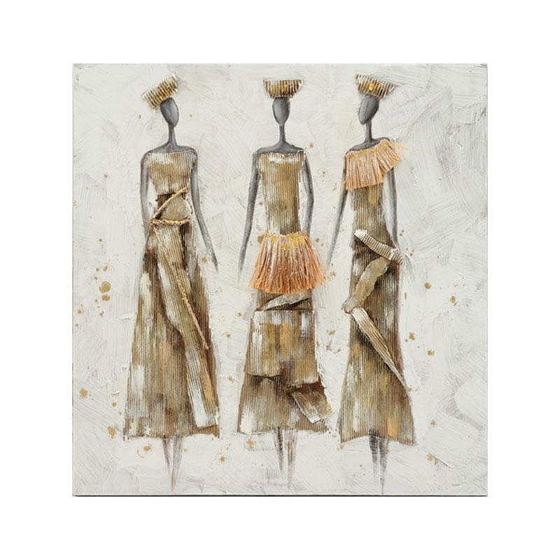 Πίνακας Σε Καμβά " Three African Ladies" 80X3X80Cm Fylliana