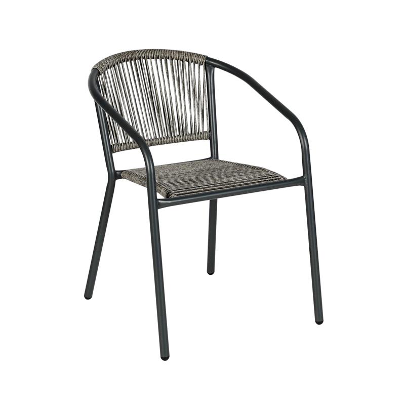 Πολυθρόνα Κήπου Fl11465 Από Συνθετικό Rattan Mε Μεταλλικό Σκελετό Γκρι Χρώμα 54x63x74Εκ Fyllianna 