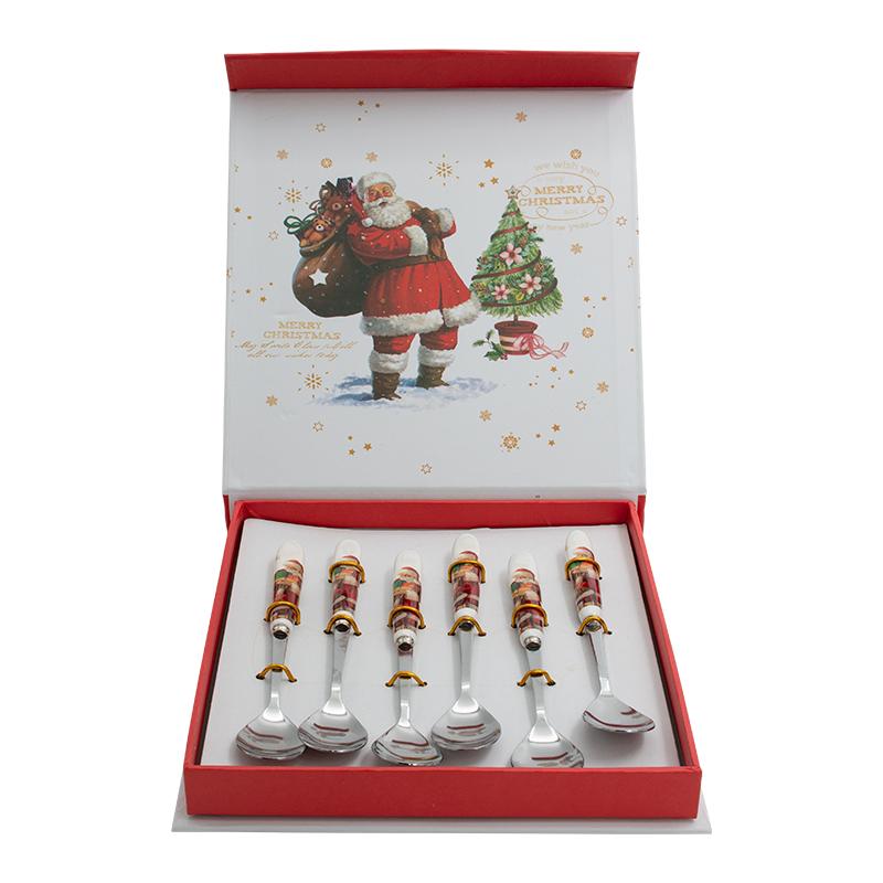 Σετ 6 Χριστουγεννιάτικα Κουταλάκια "Santa" Fylliana