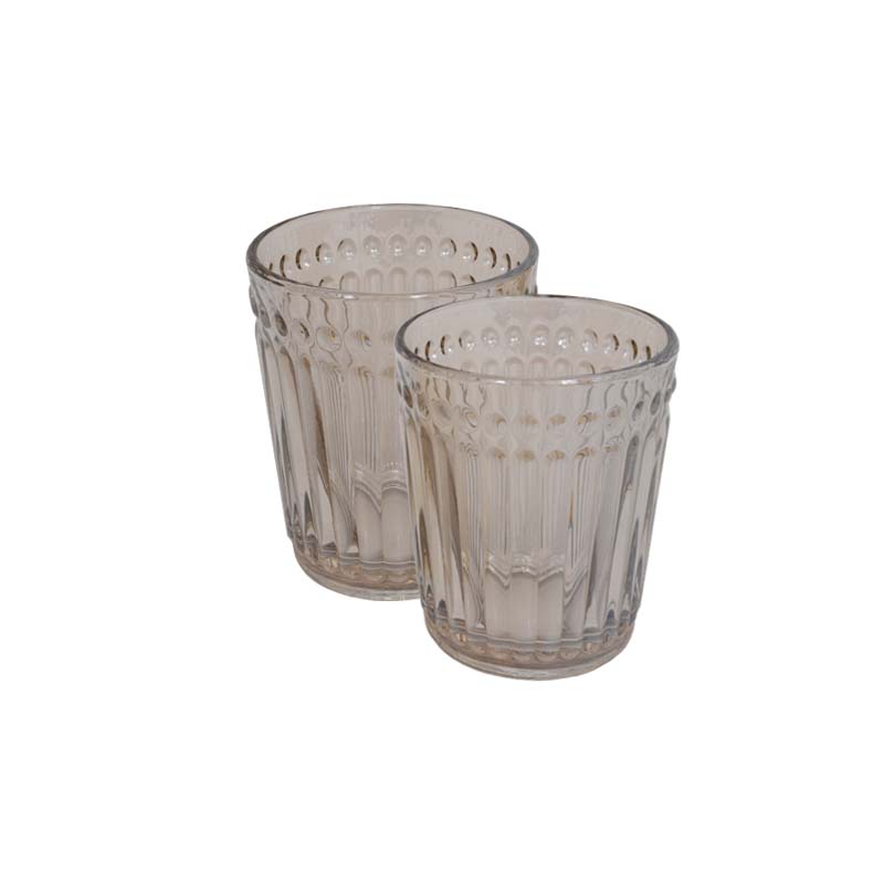 Σετ 6 Τμχ Γυάλινο Ποτήρι Ουίσκι Stripe Amber Luster Fylliana