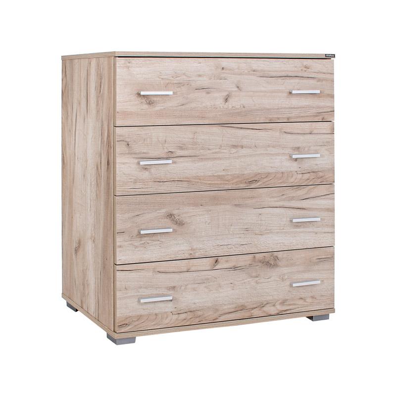 Συρταριέρα New Imperium 4F Grey Oak Χρώμα 90x44x106Εκ Fylliana