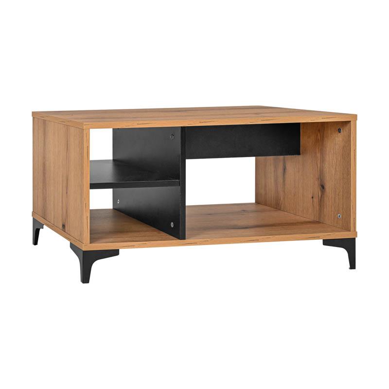 Τραπεζάκι Σαλονιού Alba Artisan Oak-Μαυρο 90X50X47Εκ Fylliana 