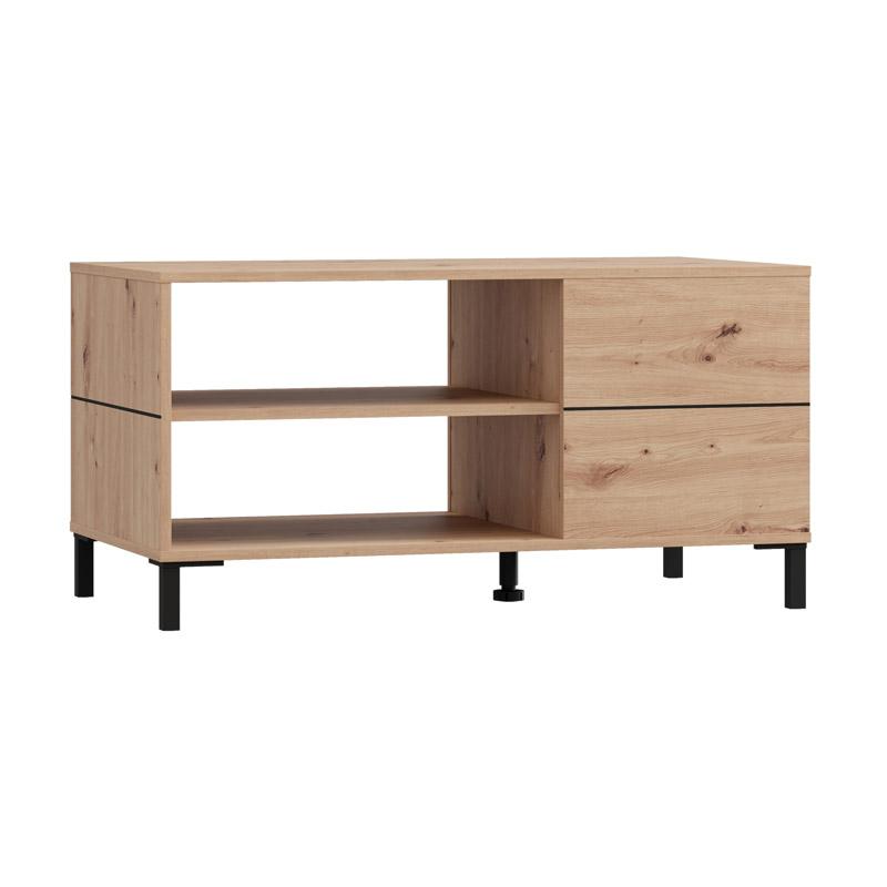 Τραπεζάκι Σαλονιού Marron Artisan-Μαυρο Ματ 102X55X52Εκ Fylliana