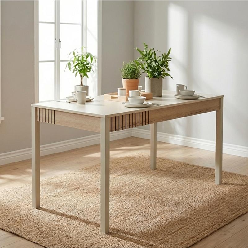 Τραπέζι Τραπεζαρίας Ξύλινο Sonoma-cashmere 120x70x76εκ. Fylliana