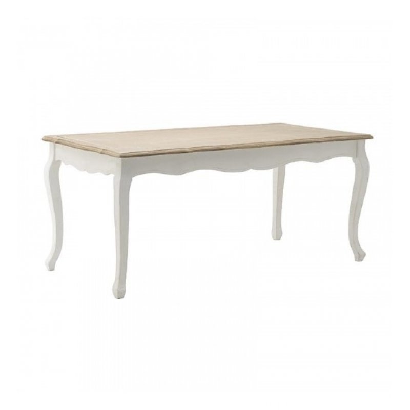 Τραπέζι ξύλινο μπεζ λευκά πόδια       180x90x78εκ