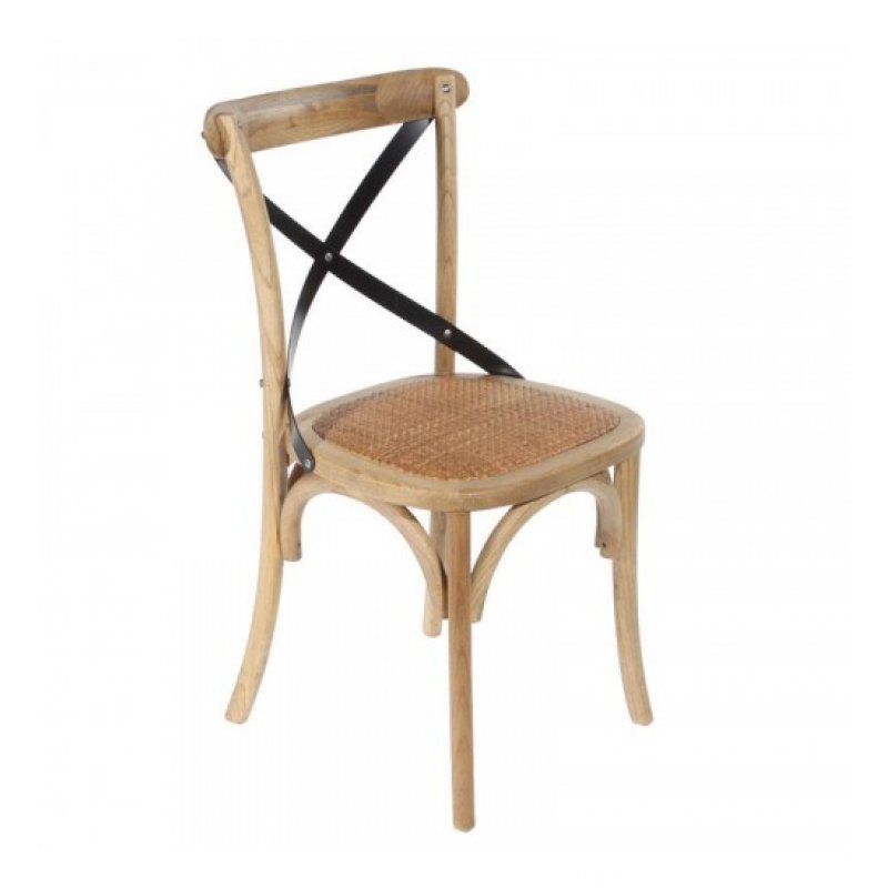Καρέκλα ξύλινη με ψάθινο κάθισμα       45x42x88εκ