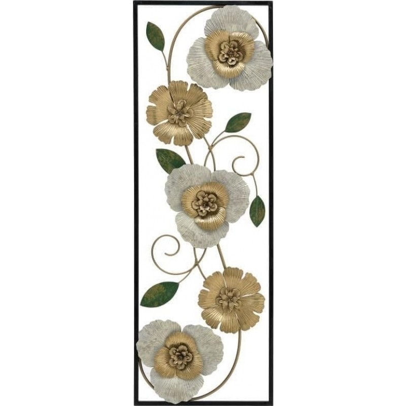  Διακοσμητικό Τοίχου Μεταλλικό Λουλούδια 30x3x90εκ Inart