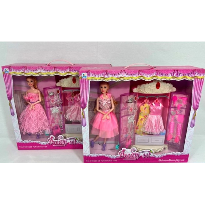Ντουλάπα Με Κούκλα Και Αξεσουάρ Σε 2 Σχέδια Kider Toys