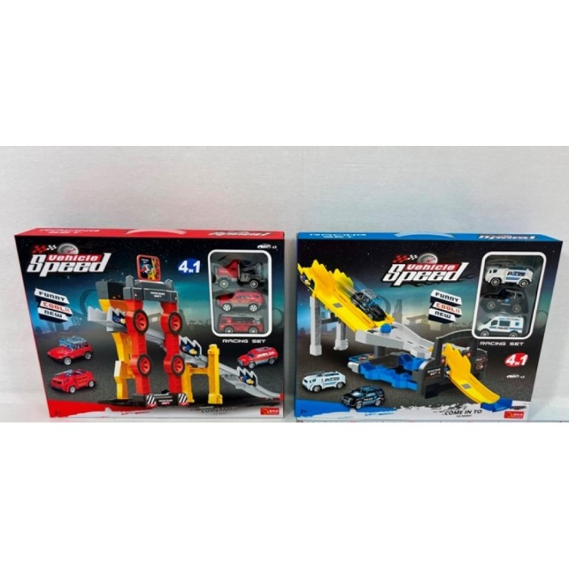 Πίστα Αγώνων 4 Σε 1 Με 3 Αυτοκίνητα Kider Toys 