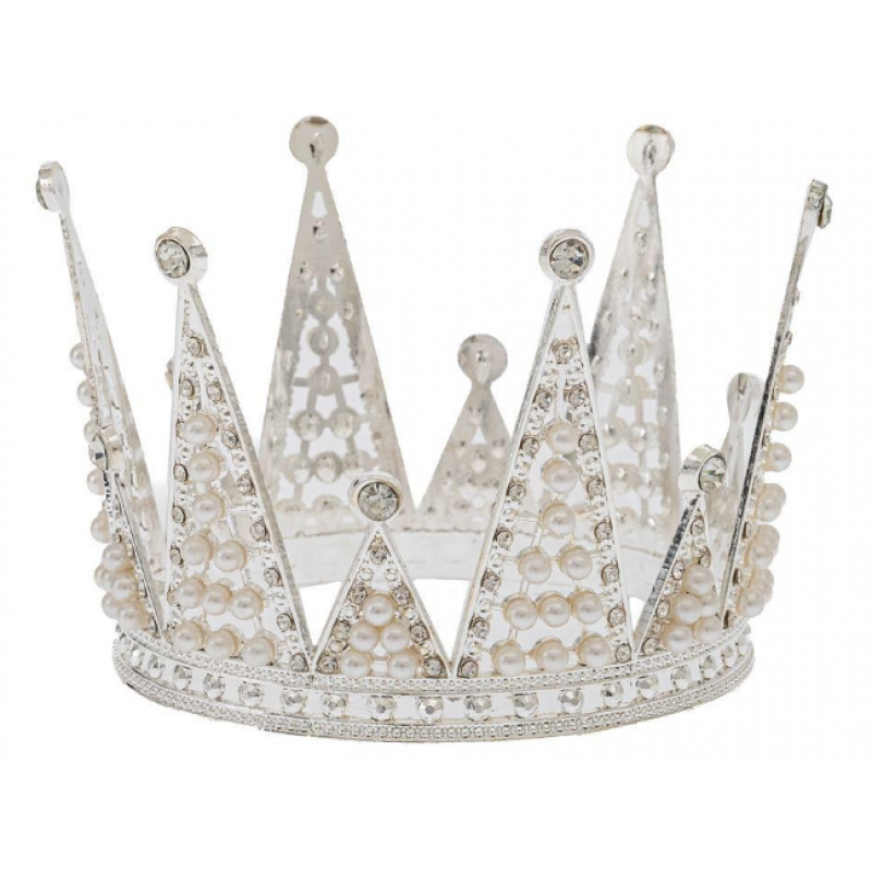 Κορώνα Με Πέρλες Ασημί Μεταλλική 10x10x8Εκ Iliadis