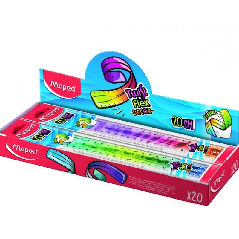 Χάρακας Twist N Flex Decor Animals 20Eκ. Θήκη Maped 