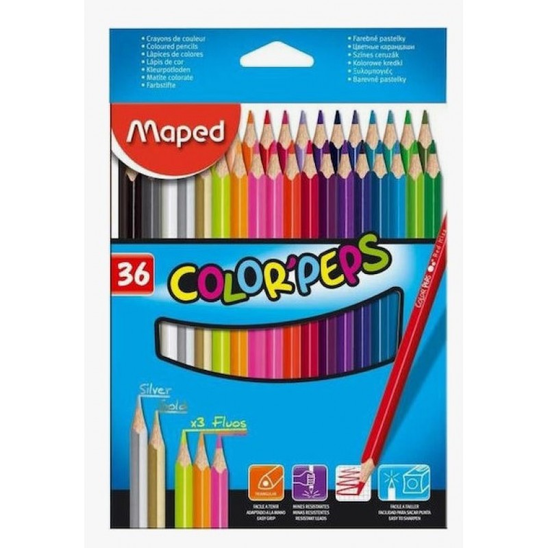 Ξυλομπογιές Σετ 36 Χρώματα Color'Peps Maped 