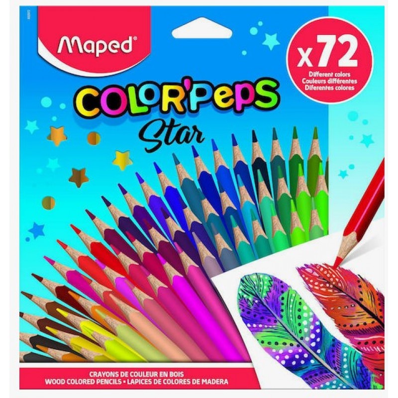 Ξυλομπογιές Σετ 72 Χρώματα Color'Peps Star Maped 