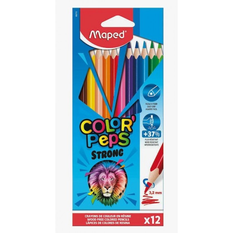 Ξυλομπογιές Σετ 12 Χρώματα Color'Peps Strong Maped 