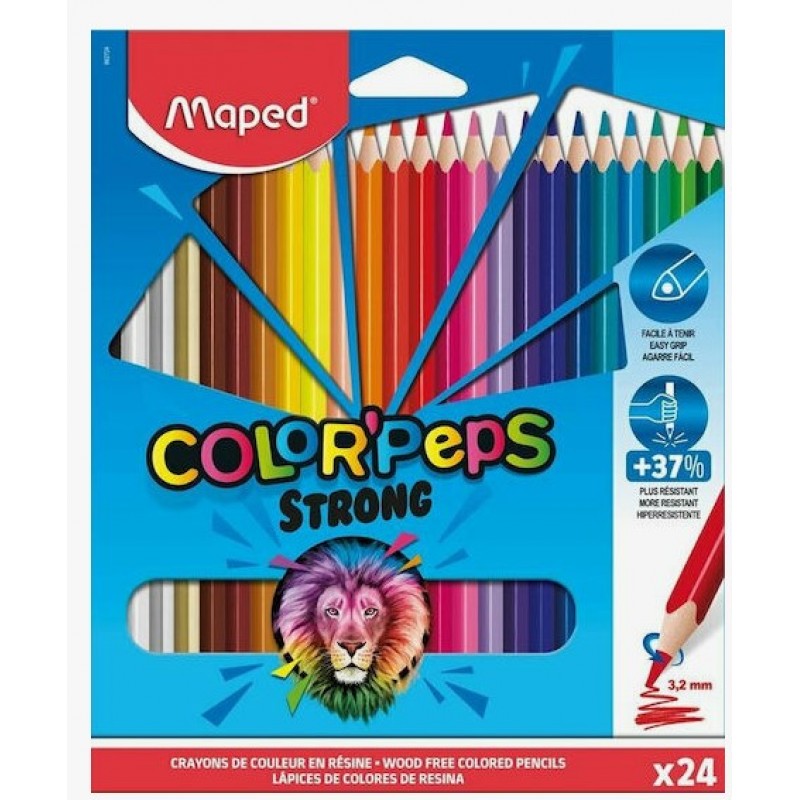 Ξυλομπογιές Σετ 24 Χρώματα Color'Peps Strong Maped 