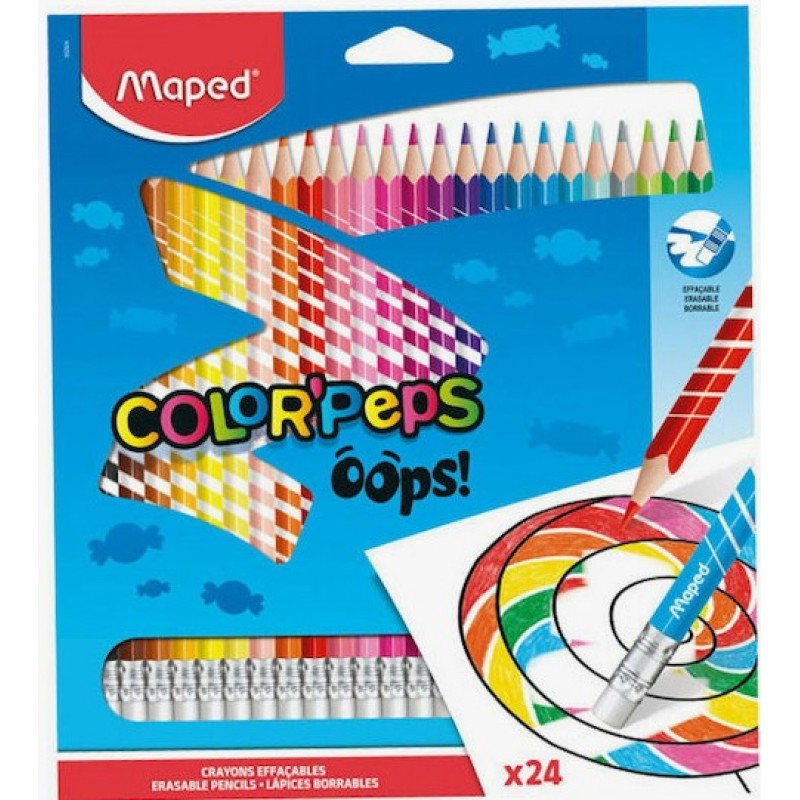 Ξυλομπογιές Σετ 24 Χρώματα Color'Peps Oops Maped 
