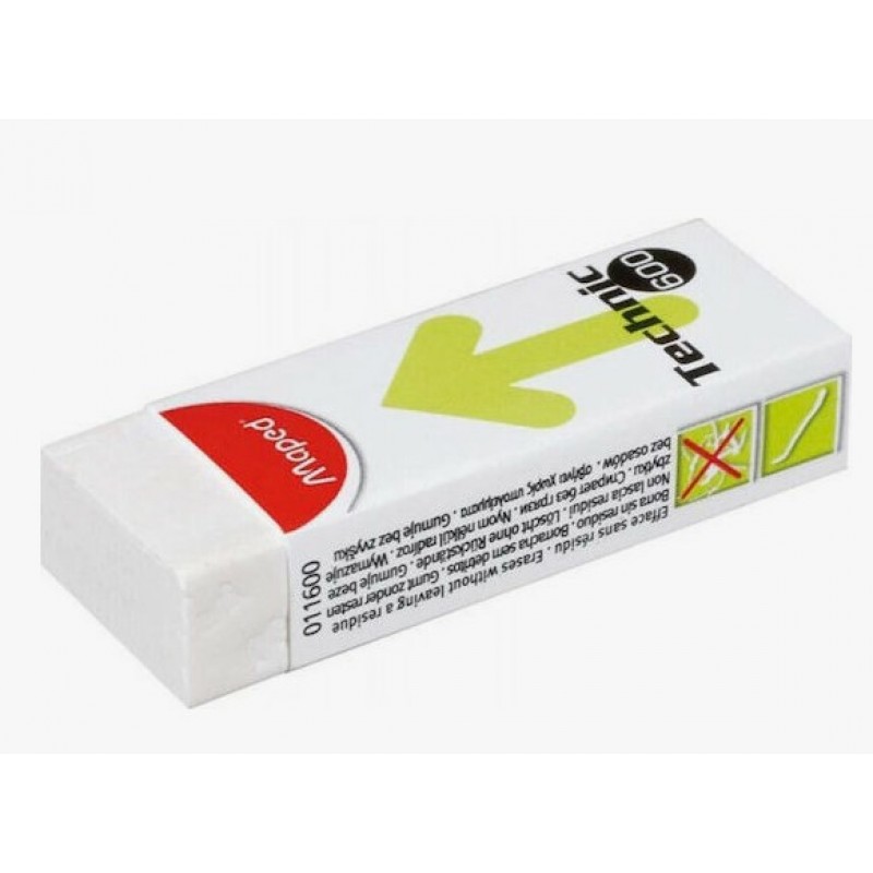 Γόμα Για Μολύβι Technic 600 Λευκή Maped 