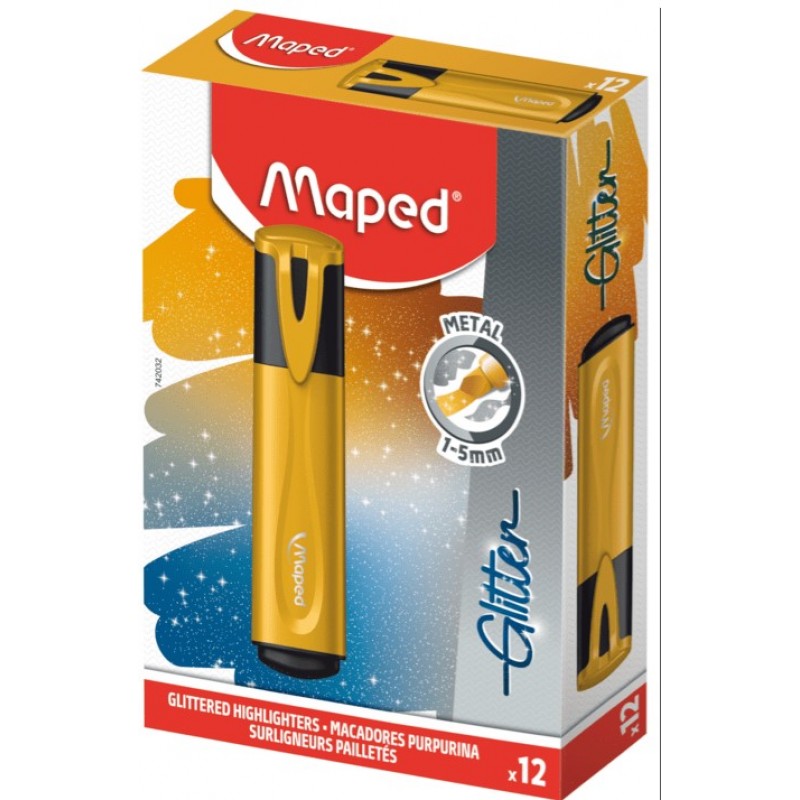 Μαρκαδόρος Υπογράμμισης Glitter Metal Gold Maped 