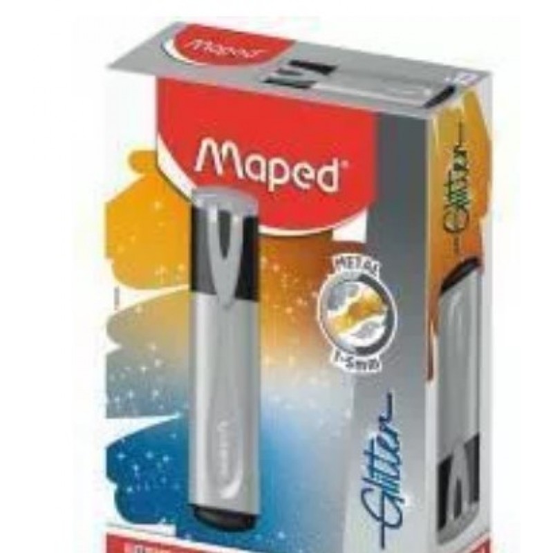 Μαρκαδόρος Υπογράμμισης Glitter Metal Silver Maped 