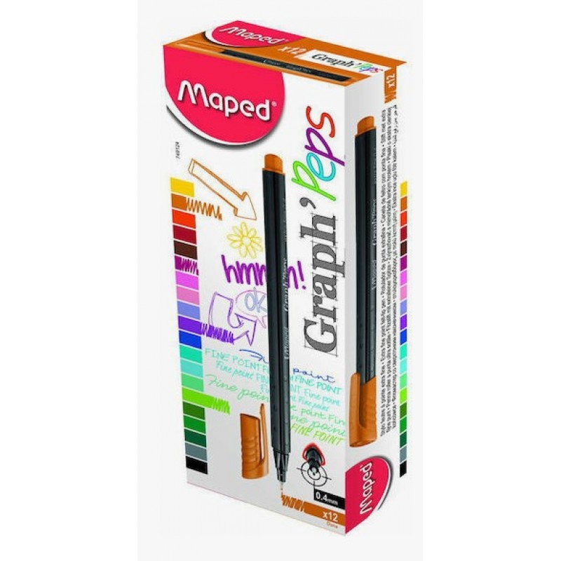 Μαρκαδόρος Σχεδίου Καφέ 0.4mm Graph'Peps Maped 