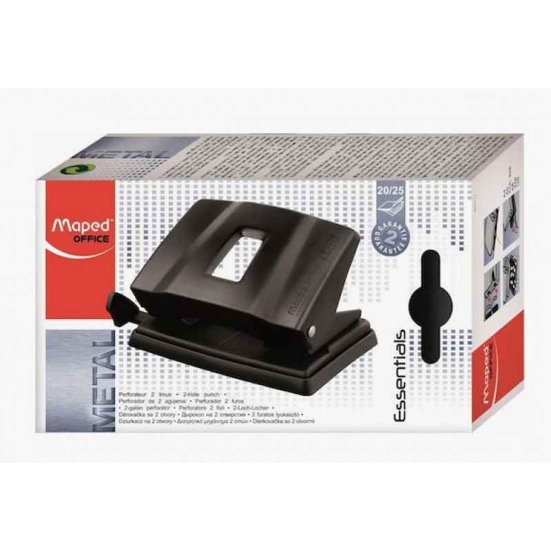 Περφορατέρ Με Οδηγό 2 Οπών Για 25 Φύλλα Essentials Metal Maped 