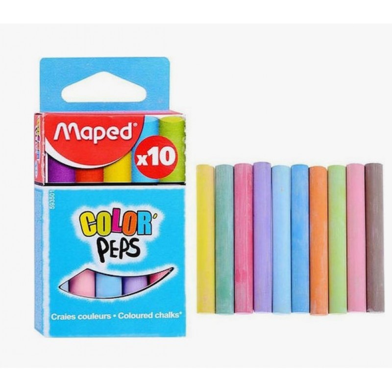 Σετ 10 Χρωματιστές Κιμωλίες Maped 