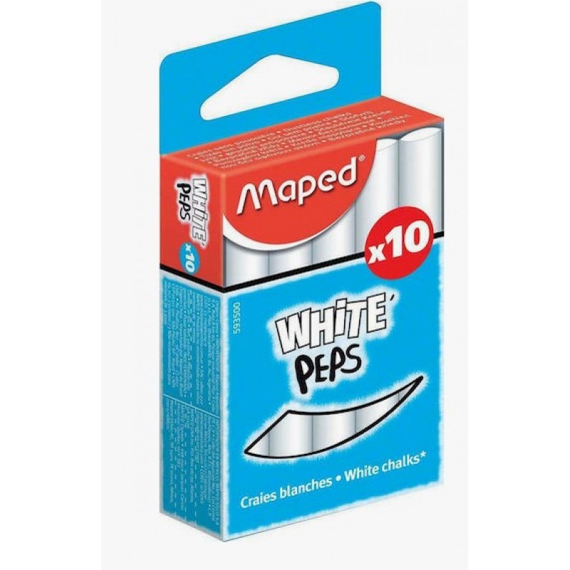 Σετ 10 Λευκές Κιμωλίες Maped 