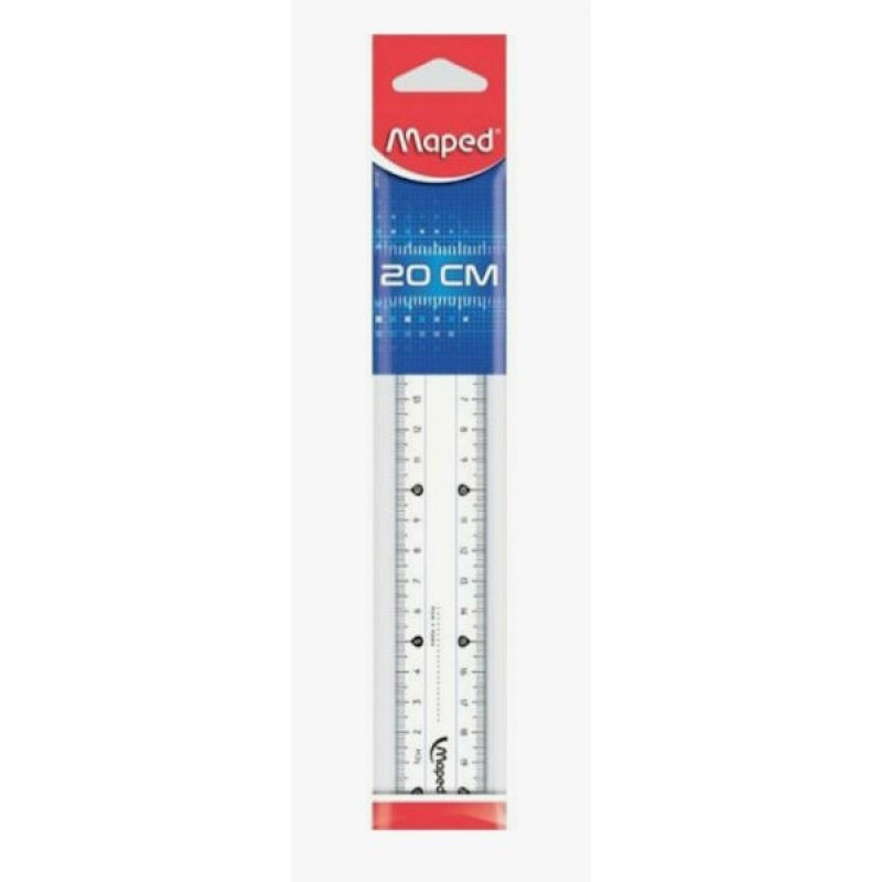 Χάρακας Πλαστικός Διάφανος Cristal Eco 20cm Maped 