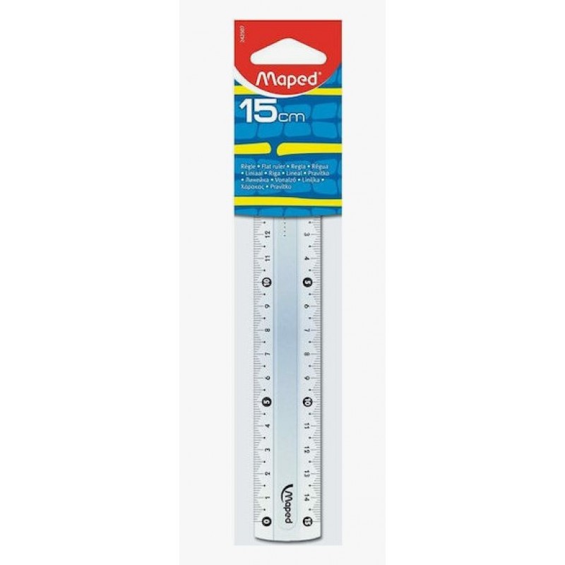  Χάρακας Πλαστικός Διάφανος 15cm Cristal Maped 