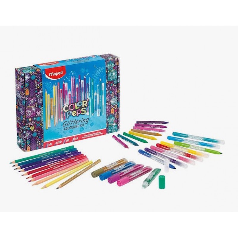 Σετ Ζωγραφικής 31τμχ Color Peps Glittering Colouring Set Maped 