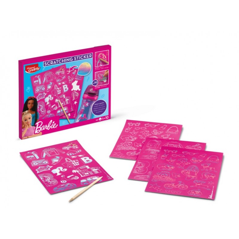 Δημιουργικό Σετ Αυτοκόλλητα Scratching Barbie Maped 