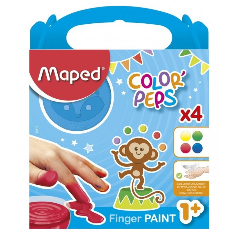 Σετ Δακτυλομπογιές Color'Peps 1+ 80ml 4τμχ Maped 