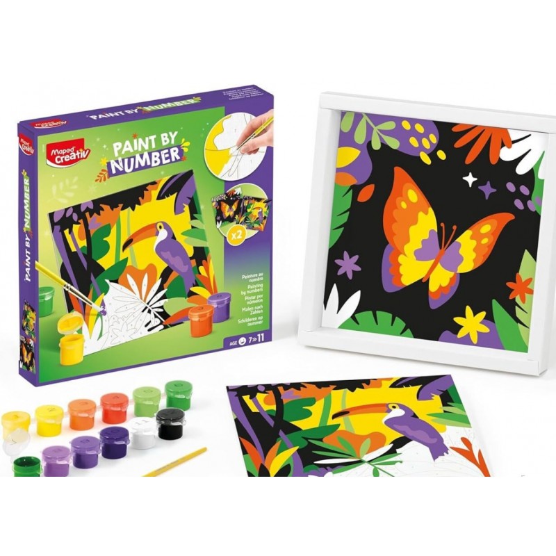 Creative Paint By Number Kit Τουκάν & Πεταλούδα 20x20cm Maped 