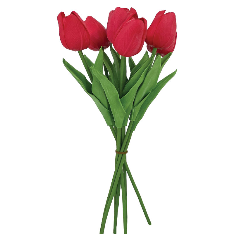 Μπουκέτο Τουλίπες Κόκκινο Real Touch Υ34Εκ Marhome