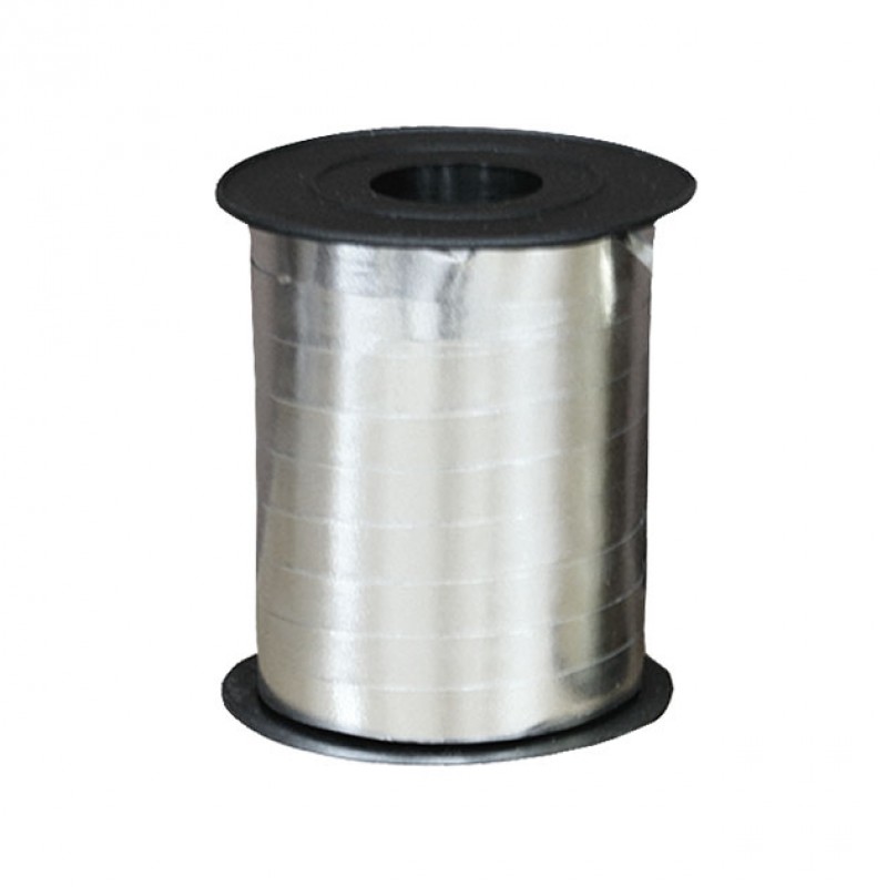 Ξυλοκορδέλα Μπομπίνα Μεταλλιζέ Ασημί Πλατιά 1Εκ Marhome