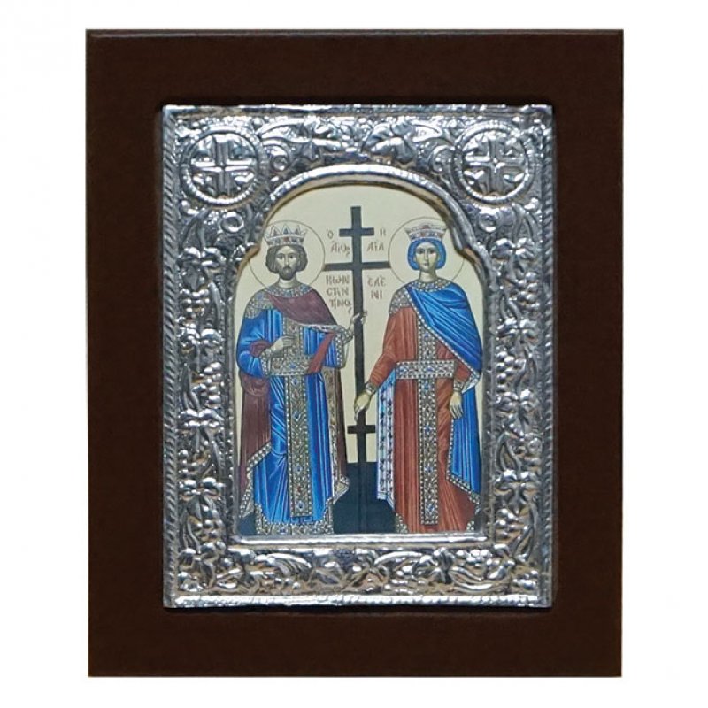 Εικόνα "Αγ. Κωνσταντίνος και Ελένη" Ξύλινη Αλουμινίου 14x3x17εκ