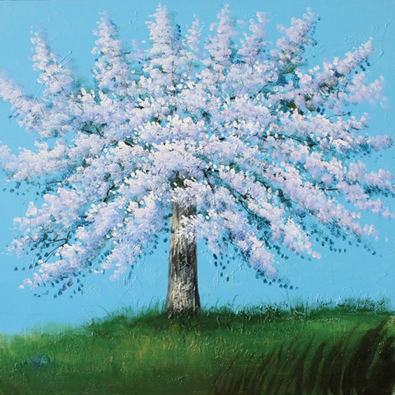 Πίνακας σε Καμβά "Δέντρο Αμυγδαλιά" 100x2.5x100εκ