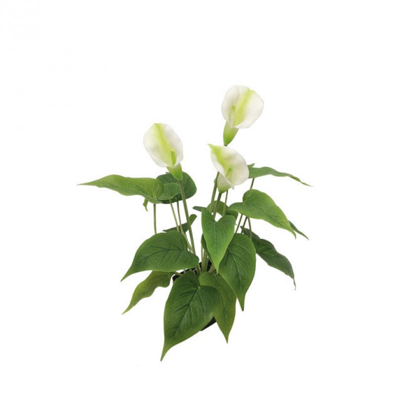 Φυτό Τεχνητό "Μίνι Ανθούριο" x3 Εκρου Real Touch Ύψος 43εκ