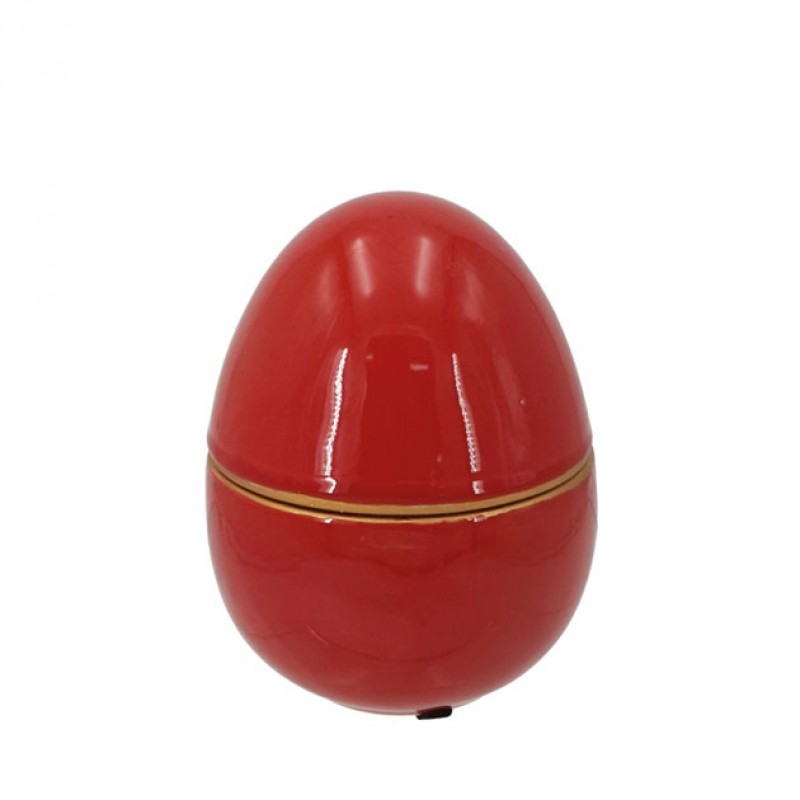 Κόκκινο Αυγό Κεραμικό Όρθιο Μικρό Καπάκι Φ11x14Cm