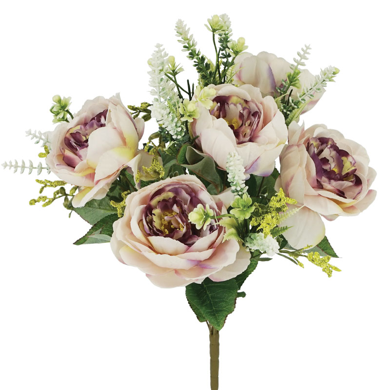 Μπουκέτο Παιώνια Παστέλ Μωβ Χ12 Υ40Εκ Marhome