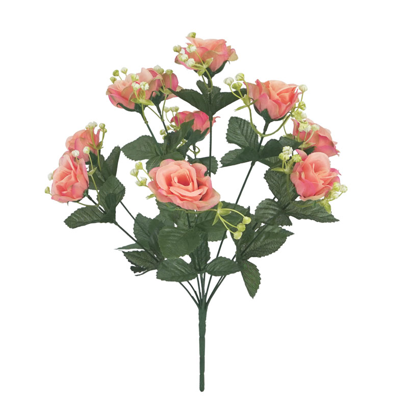 Μπουκέτο Ροζ Σομόν Τριαντάφυλλο Y50Cm