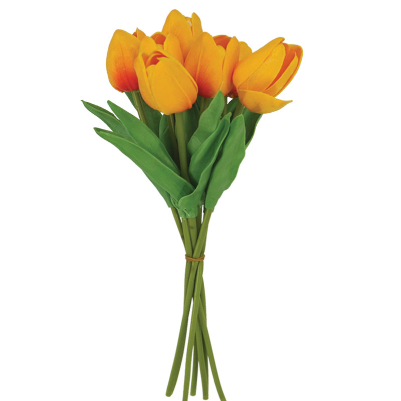 Μπουκέτο Τουλίπες Πορτοκαλί Real Touch Υ34Εκ Marhome 