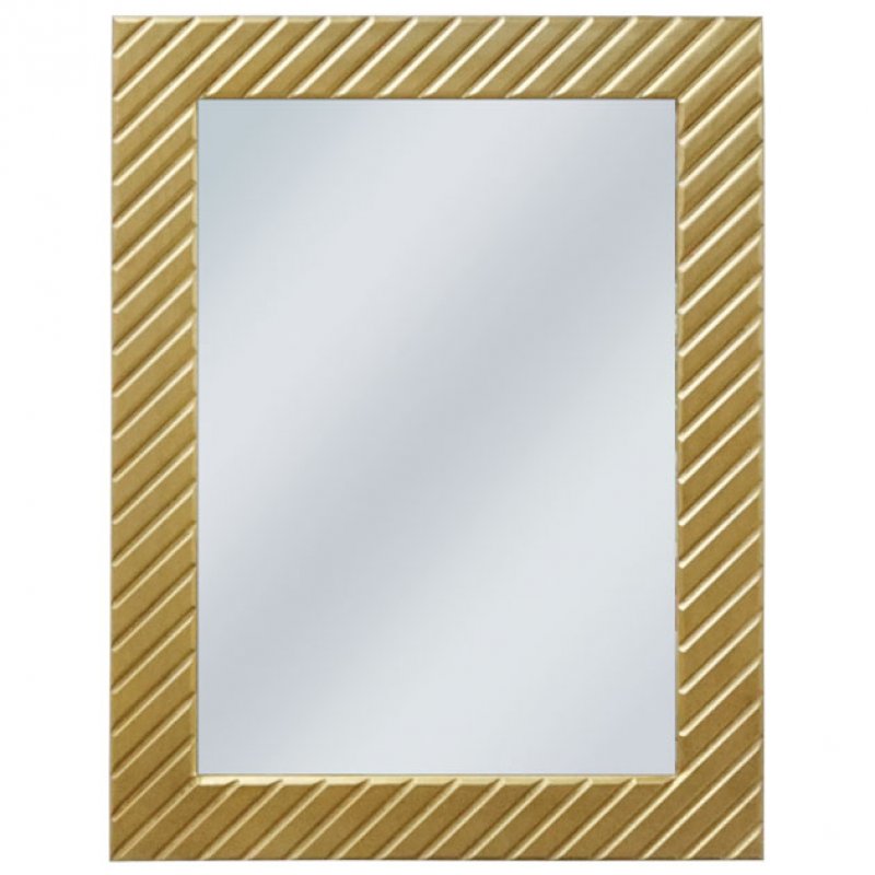 Καθρέπτης Ξύλινος Χρυσός Ριγέ 60x80εκ