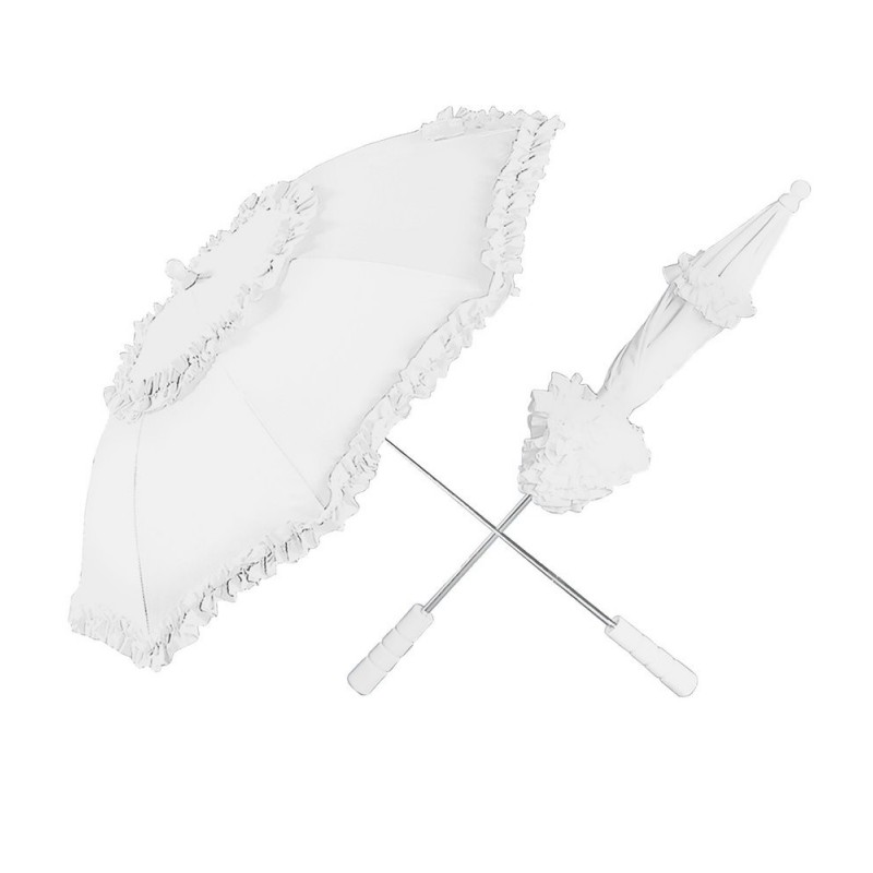 Αποκριάτικο Αξεσουάρ Ομπρέλα Λευκή Με Φρου Φρου 60εκ.