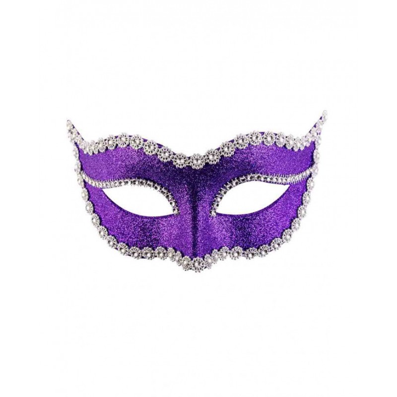 Αποκριάτικο Αξεσουάρ Μάσκα Ματιών Μωβ Με Γκλίτερ
