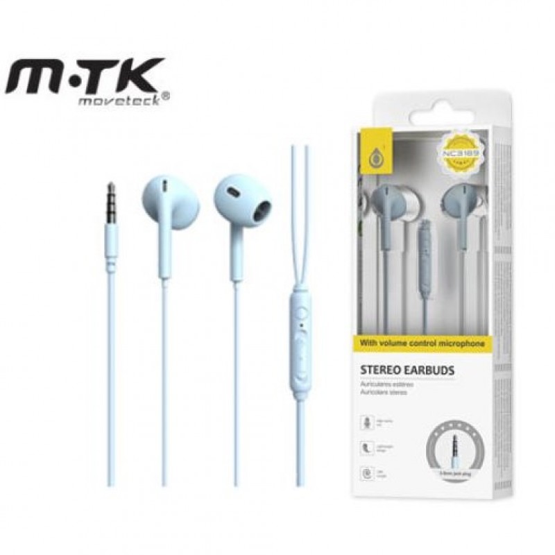 Ακουστικά Με Μικρόφωνο 1.2m Type C Stereo Γαλάζια Mtk